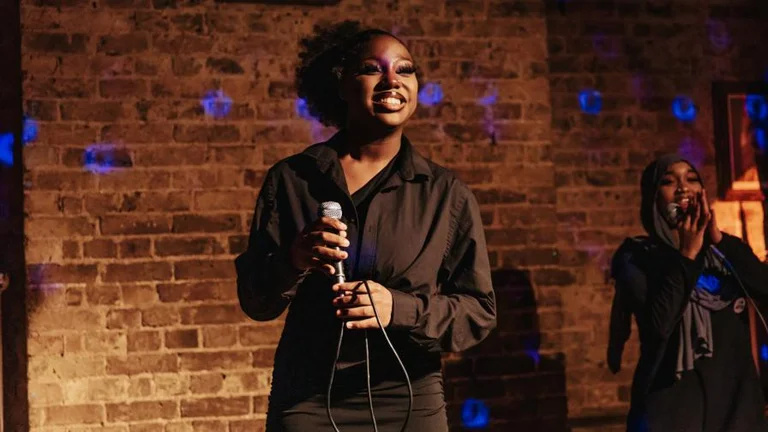 Young person with mic