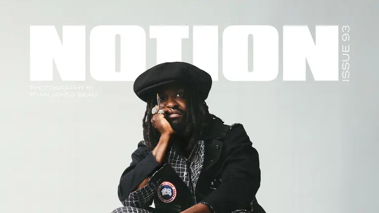 Hak Baker on the cover of Notion Magazine