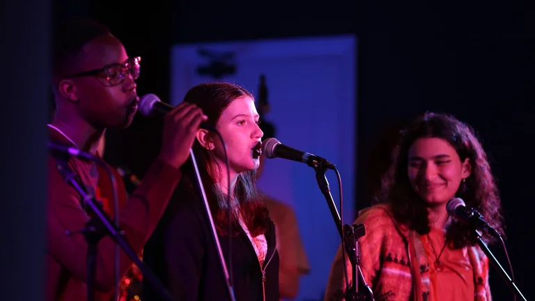 Some young people singing