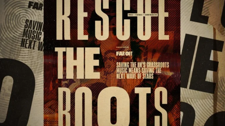 Rescue the Roots collage with press clips and a red poster
