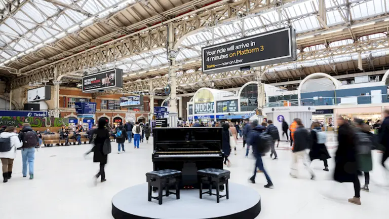 A piano in a london railway station