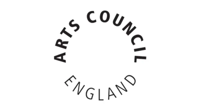 circle with the words Arts Council England in back over a white background