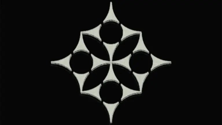 Interstince Records logo, symbol in grey surrounded by black