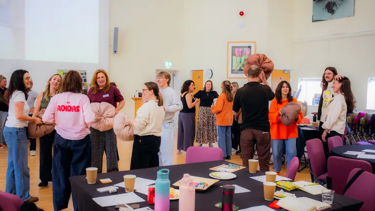 the early years practitioners mingling at the corby event
