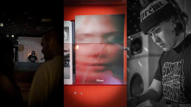 a collage of a DJ and a magazine