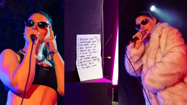 a set of three photos from boudiccas performance