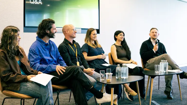 a panel of people