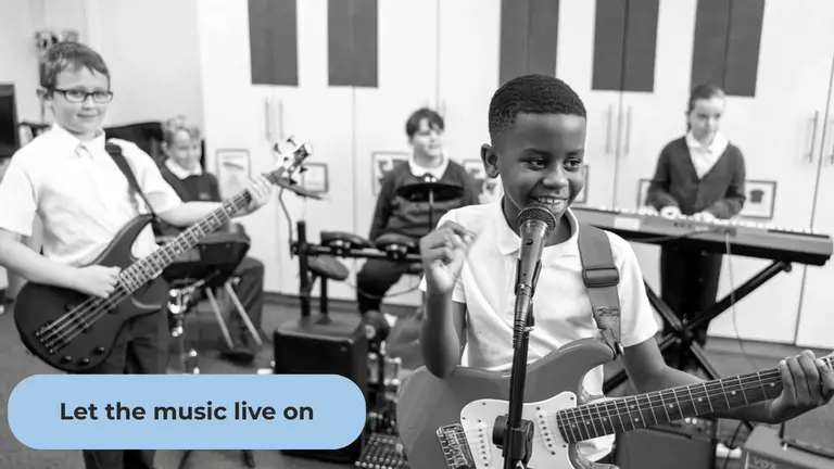 young boys playing in a band