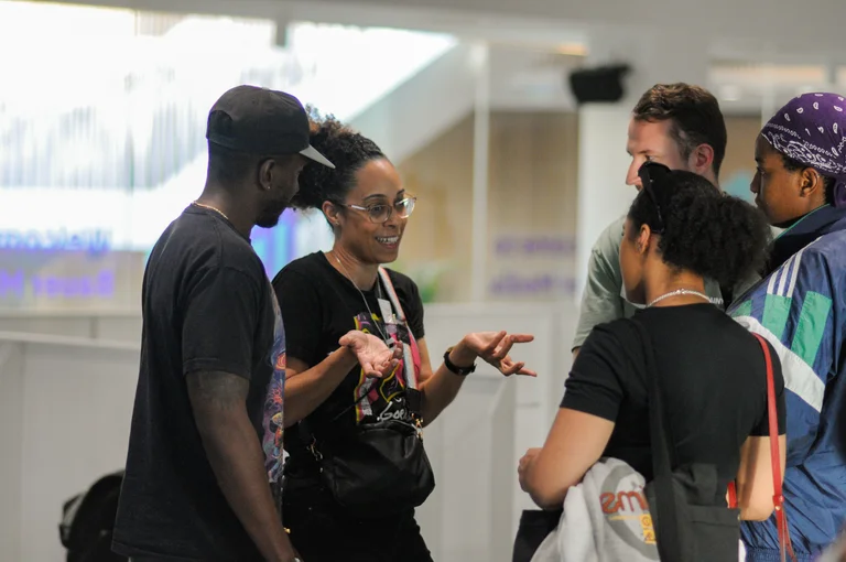 a group of people networking