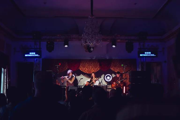 mari mathias performs with her band on stage at the great escape