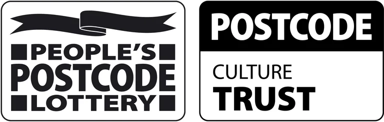 PPL double logo, postcode culture trust, black and white